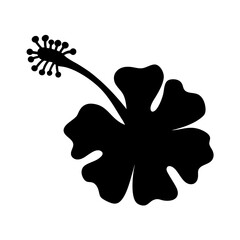 Hibiscus flower black silhouette icon - of a natural flower design hibiscus plants flower simple vector art