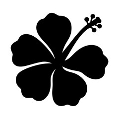 Hibiscus flower black silhouette icon - of a natural flower design hibiscus plants flower simple vector art