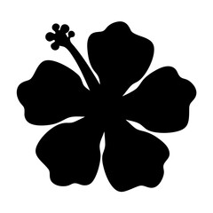 Hibiscus flower black silhouette icon - of a natural flower design hibiscus plants flower simple vector art