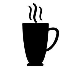 hot buttered rum black silhouette icon - of a soft drinks hot buttered rum simple vector art