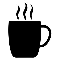 hot buttered rum black silhouette icon - of a soft drinks hot buttered rum simple vector art