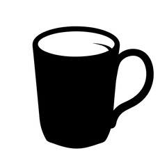 hot chocolate mug black silhouette icon - of a soft drinks hot chocolate mug simple vector art