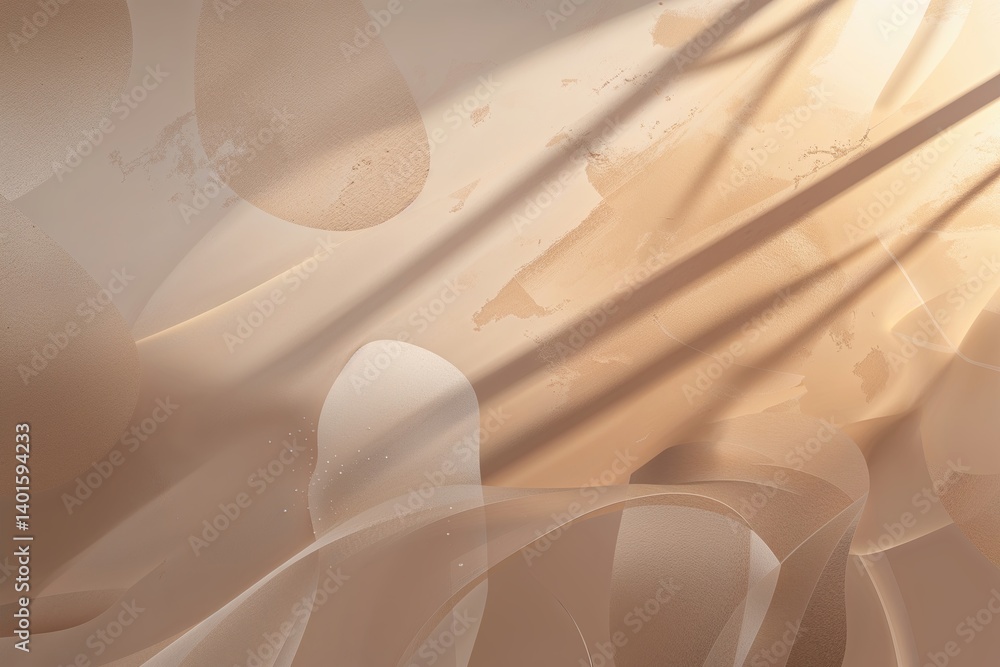 Poster muted beige abstract background with soft diagonal lines and warm gradient effects