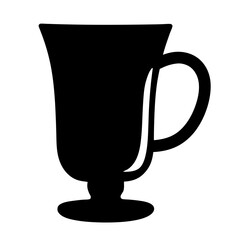 hot toddy black silhouette icon - of a soft drinks hot toddy simple vector art
