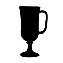 hot toddy black silhouette icon - of a soft drinks hot toddy simple vector art