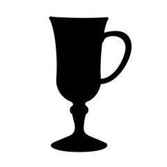 hot toddy black silhouette icon - of a soft drinks hot toddy simple vector art