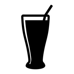 iced tea black silhouette icon - of a soft drinks iced tea simple vector art
