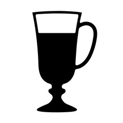 irish coffee black silhouette icon - of a soft drinks irish coffee simple vector art