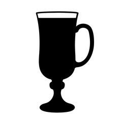 irish coffee black silhouette icon - of a soft drinks irish coffee simple vector art