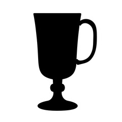 irish coffee black silhouette icon - of a soft drinks irish coffee simple vector art