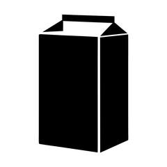 juice box black silhouette icon - of a soft drinks juice box simple vector art