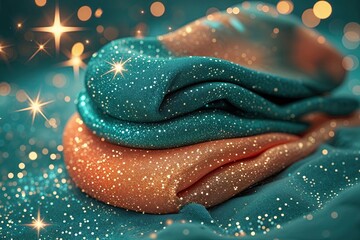 Teal and Tangerine Gradient Sparkle Design for Stunning Visual Appeal