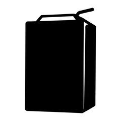 juice box black silhouette icon - of a soft drinks juice box simple vector art