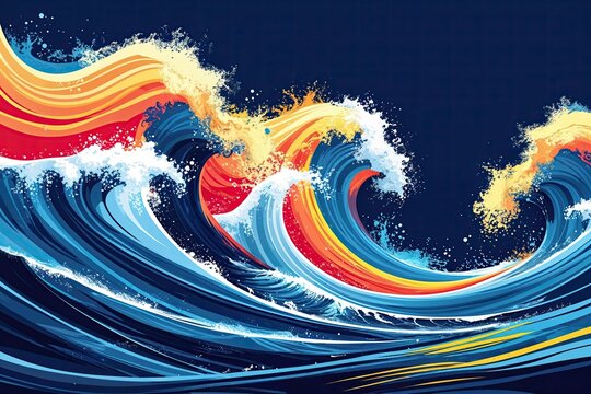 Vibrant Wave Art Poster Background Vector Ensemble for Engaging Event Flyers and Social Media Promotions