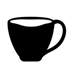 latte art black silhouette icon - of a soft drinks latte art simple vector art