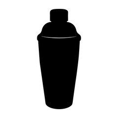martini shaker black silhouette icon - of a soft drinks martini shaker simple vector art