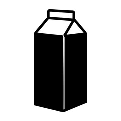milk carton black silhouette icon - of a soft drinks milk carton simple vector art