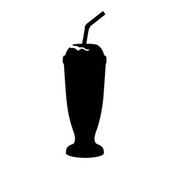 Obraz premium milkshake black silhouette icon - of a soft drinks milkshake simple vector art