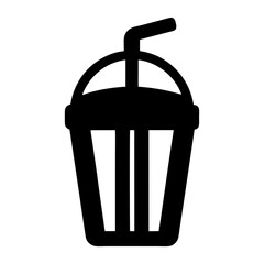 milkshake black silhouette icon - of a soft drinks milkshake simple vector art