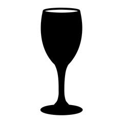 mimosa glass black silhouette icon - of a soft drinks mimosa glass, simple vector art