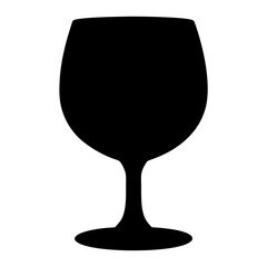 mimosa glass black silhouette icon - of a soft drinks mimosa glass simple vector art