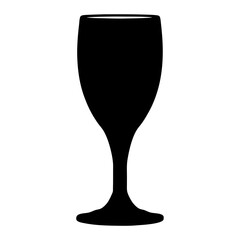 mimosa glass black silhouette icon - of a soft drinks mimosa glass simple vector art