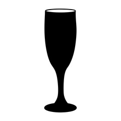 mimosa glass black silhouette icon - of a soft drinks mimosa glass simple vector art