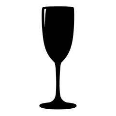 mimosa glass black silhouette icon - of a soft drinks mimosa glass simple vector art