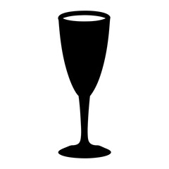 mimosa glass black silhouette icon - of a soft drinks mimosa glass simple vector art