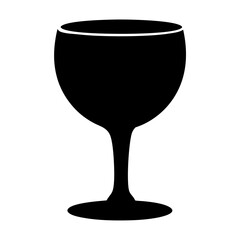 mimosa glass black silhouette icon - of a soft drinks mimosa glass simple vector art