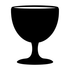 mimosa glass black silhouette icon - of a soft drinks mimosa glass simple vector art