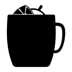 Obraz premium moscow mule in copper mug black silhouette icon - of a soft drinks moscow mule in copper mug simple vector art