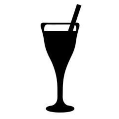 mulled wine black silhouette icon - of a soft drinks mulled wine simple vector art