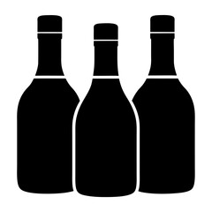 prosecco bottle black silhouette icon - of a  prosecco bottle simple vector art
