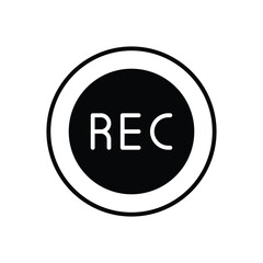 Record Icon Vector Stock Illustration