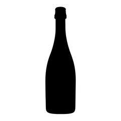prosecco bottle black silhouette icon - of a  prosecco bottle simple vector art