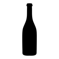 red wine bottle black silhouette icon - of a  red wine bottle simple vector art