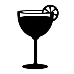 sangria glass black silhouette icon - of a soft drinks sangria glass simple vector art