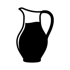 sangria pitcher black silhouette icon - of a soft drinks sangria pitcher simple vector art