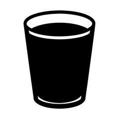 shot glass black silhouette icon - of a soft drinks shot glass simple vector art