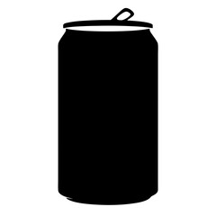 soda can black silhouette icon - of a soft drinks soda can simple vector art