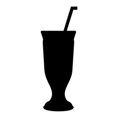tiki drink black silhouette icon - of a soft drinks tiki drink simple vector art