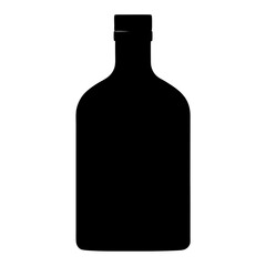 vodka bottle black silhouette icon - of a soft drinks vodka bottle simple vector art