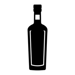 vodka bottle black silhouette icon - of a soft drinks vodka bottle simple vector art