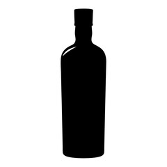 vodka bottle black silhouette icon - of a soft drinks vodka bottle simple vector art