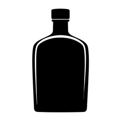 vodka bottle black silhouette icon - of a soft drinks vodka bottle simple vector art