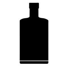 vodka bottle black silhouette icon - of a soft drinks vodka bottle simple vector art