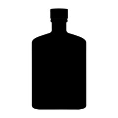 vodka bottle black silhouette icon - of a soft drinks vodka bottle simple vector art