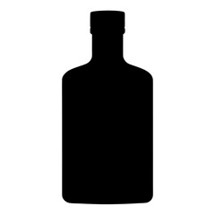 vodka bottle black silhouette icon - of a soft drinks vodka bottle simple vector art