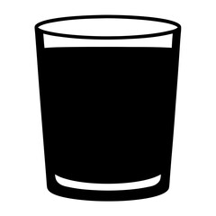 whiskey glass black silhouette icon - of a soft drinks whiskey glass simple vector art